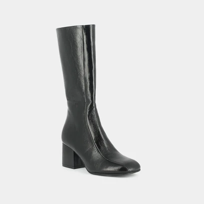 Bottes &agrave; talons en cuir vieilli noir | DARLONE | Jonak