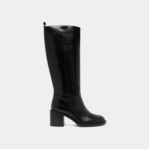 Bottes hautes &agrave; talons en cuir noir | BONNIE | Jonak
