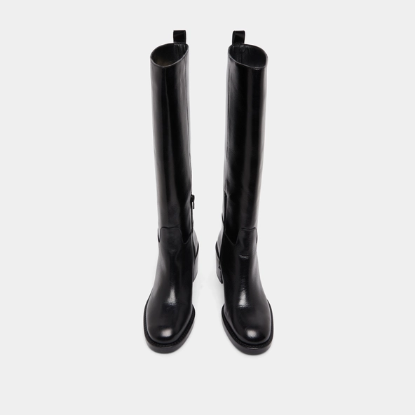 Bottes hautes &agrave; talons en cuir noir | BONNIE | Jonak