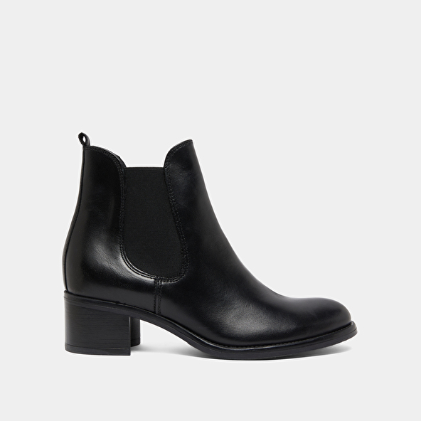 Bottines à talons en cuir noir | CALCUTTO | Jonak