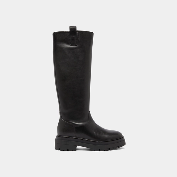 Bottes à semelles crantées et bouts carr... en cuir noir | PICUSSIA | Jonak