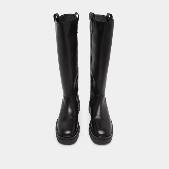 Bottes à semelles crantées et bouts carr... en cuir noir | PICUSSIA | Jonak