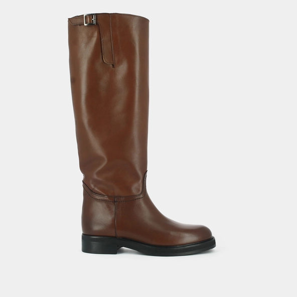 Bottes à boucles argentées en cuir cognac | READY | Jonak