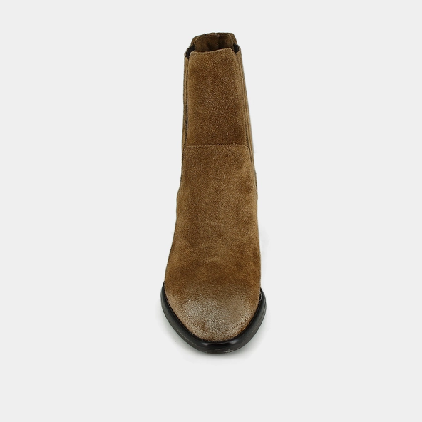 Boots à élastiques et talons carrés en croûte taupe | CHILI | Jonak