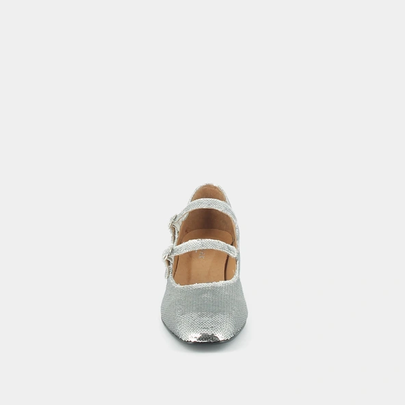 Babies doubles boucles et talons en sequins argent | DOMI | Jonak