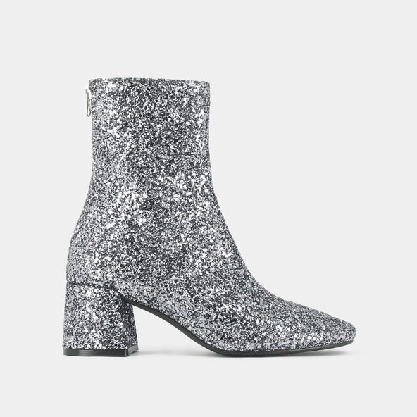 Bottines à talons en glitter anthracite | BENONIE | Jonak