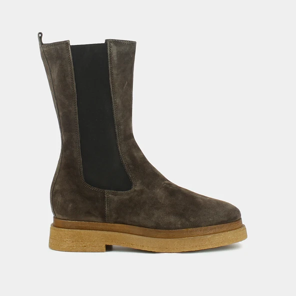 Bottines à semelles épaisses et élastiques en croute marron | CAIRE | Jonak