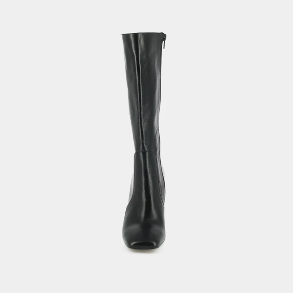 Bottes à talons et bouts carrés en cuir vieilli noir | VACCA | Jonak