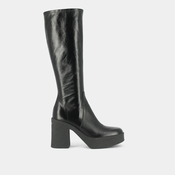 Bottes à plateformes en cuir vieilli noir | DRICIA | Jonak