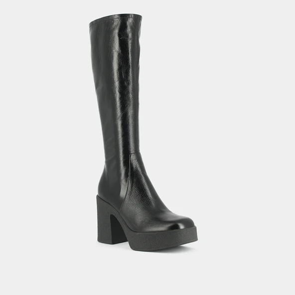 Bottes à plateformes en cuir vieilli noir | DRICIA | Jonak