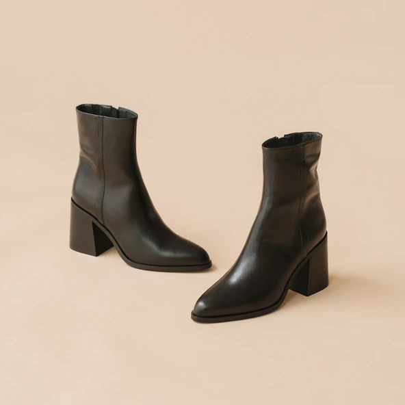 Bottines à talons en cuir noir | DOLOR | Jonak