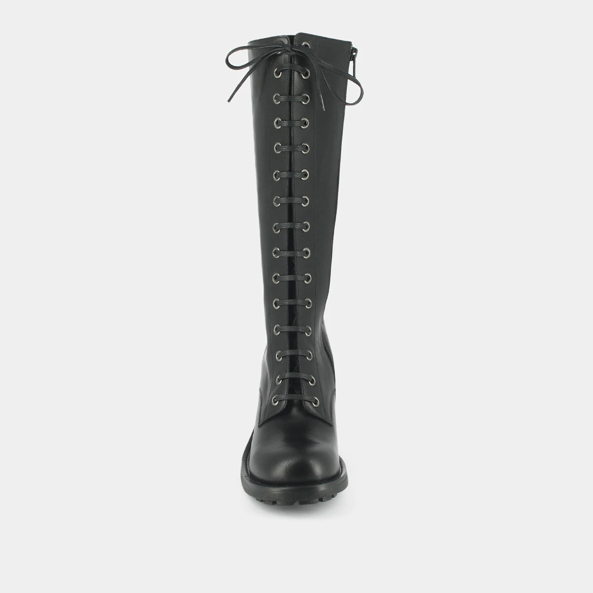 Bottes à talons et laçages en cuir noir | DELLY | Jonak