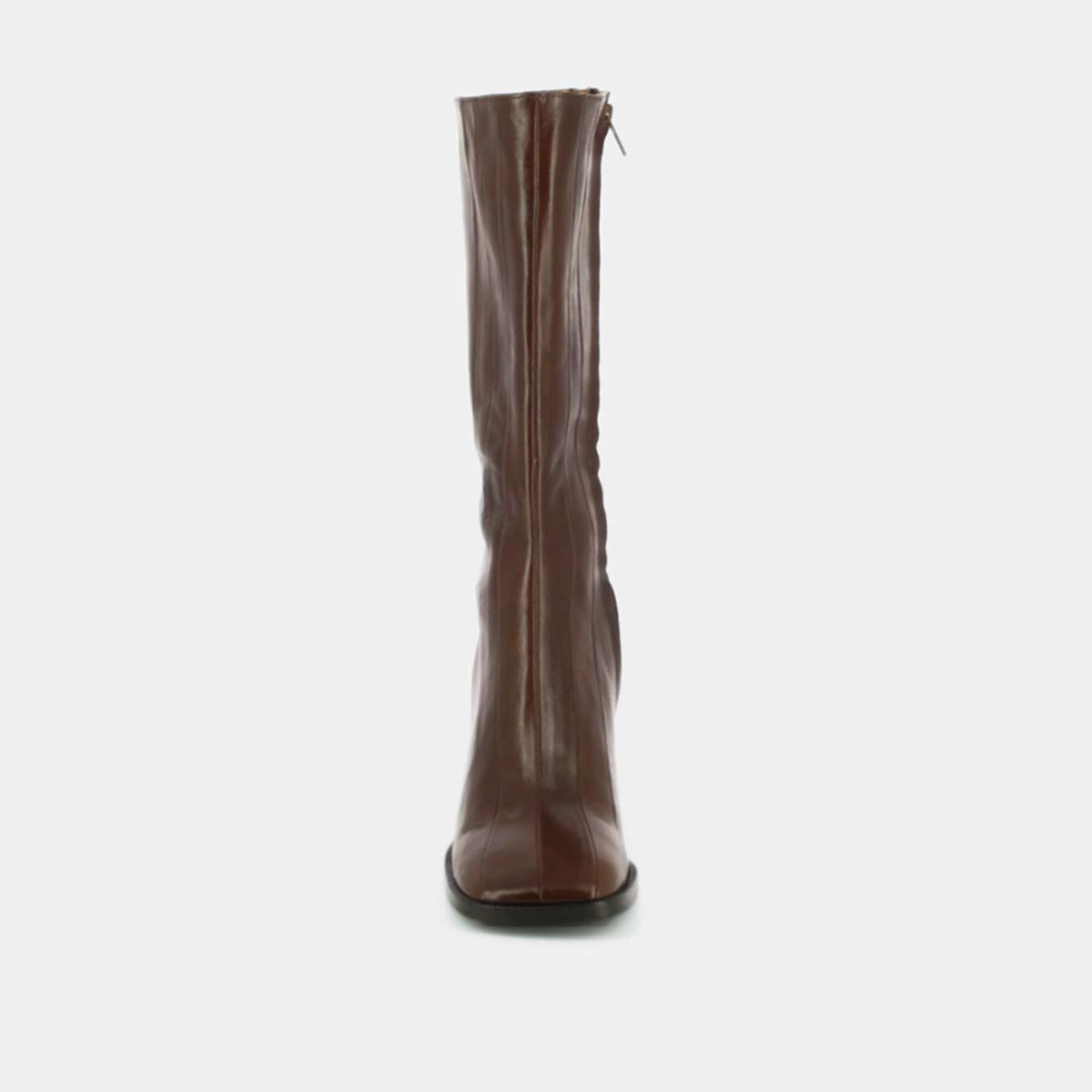 Bottes &agrave; talons et surpiqures en cuir vieilli marron | DATCHY | Jonak