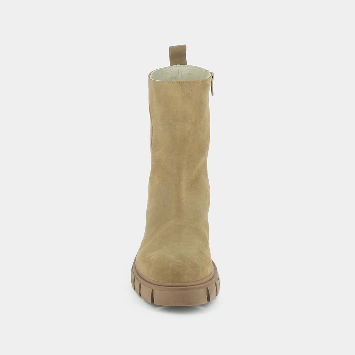 Bottines à talons et semelles crantées en croute beige | MANET | Jonak