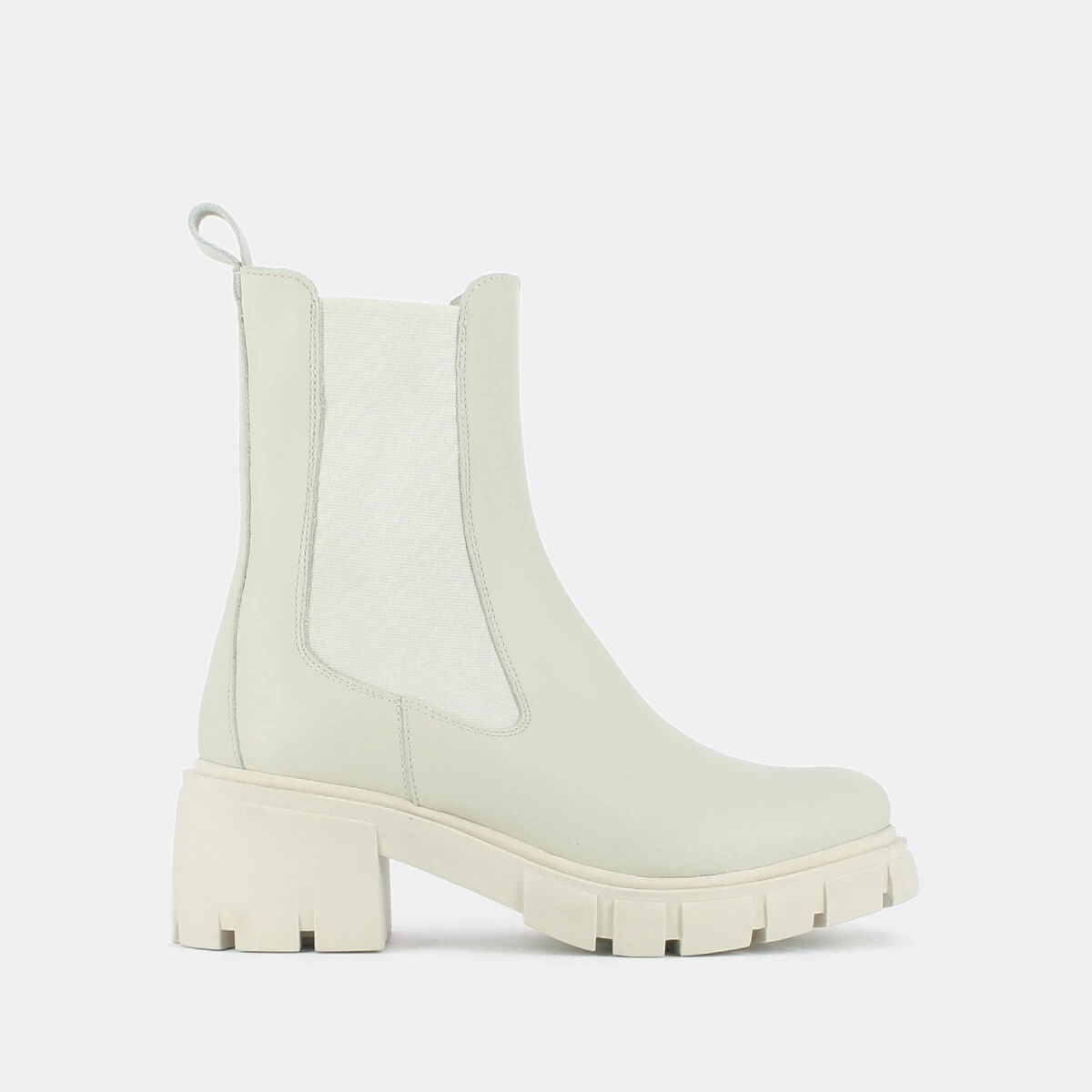 Bottines à talons et semelles crantées en cuir écru | MOÏSE | Jonak