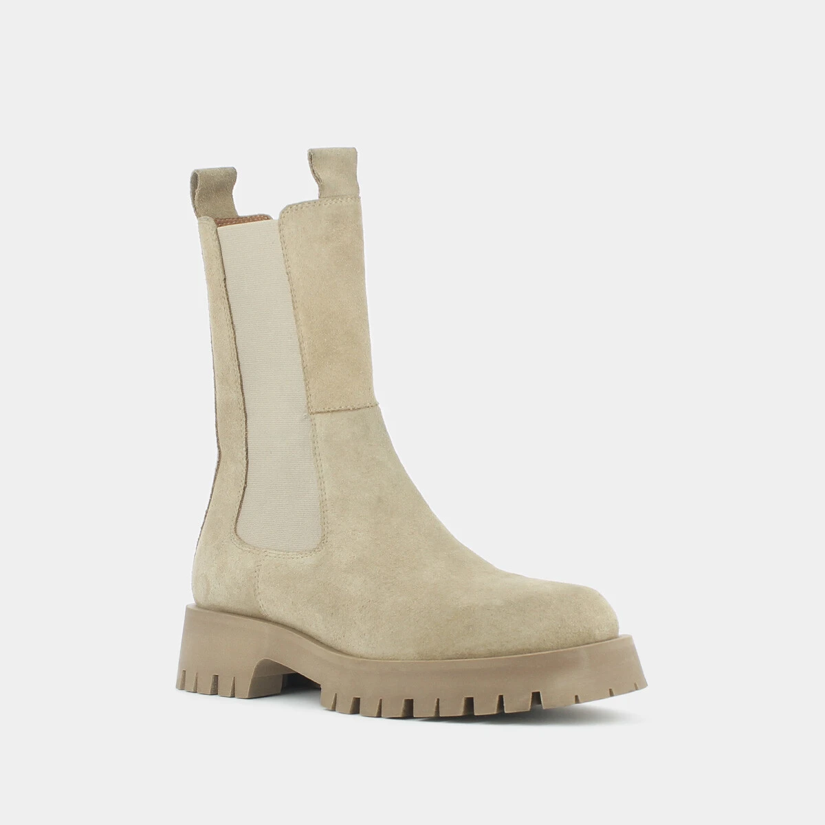 Bottines &agrave; plateformes en croute beige | RIDLE | Jonak