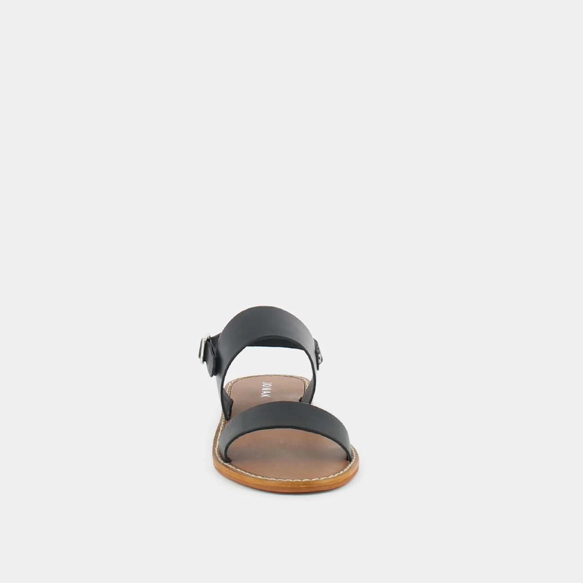 Sandales à brides larges en cuir noir | WAOU | Jonak