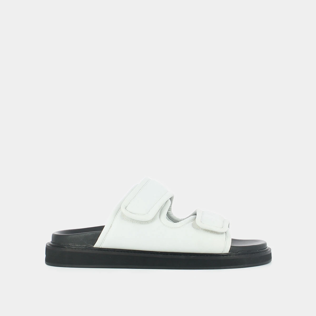 Mules à doubles fermetures en cuir blanc | WARNING | Jonak