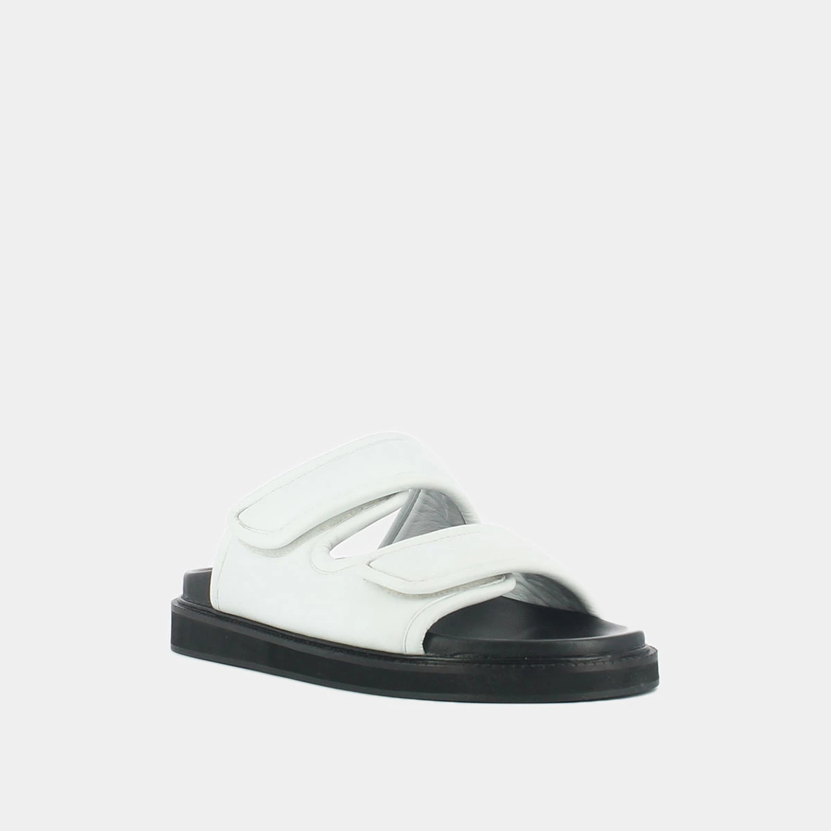 Mules à doubles fermetures en cuir blanc | WARNING | Jonak