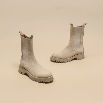 Bottines à plateformes beige