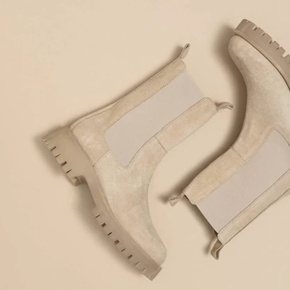 Bottines à plateformes beige