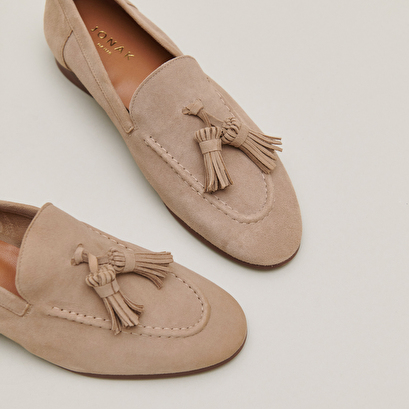 Mocassins à glands en velours camel | DEREK | Jonak