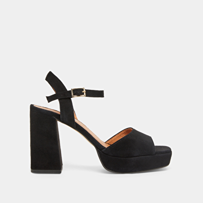Sandales à talons hauts et bouts ouverts... en velours noir | VLADA | Jonak