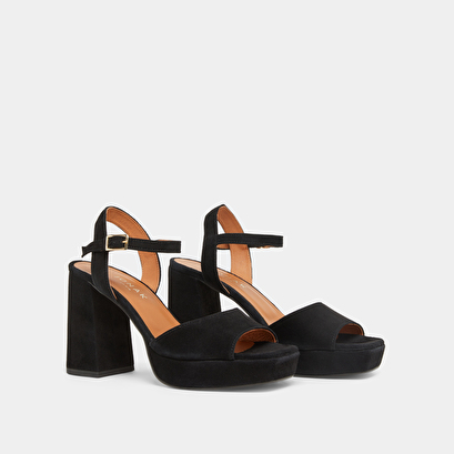 Sandales à talons hauts et bouts ouverts... en velours noir | VLADA | Jonak