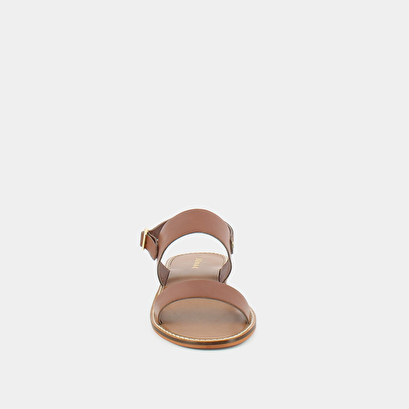 Sandales à brides larges en cuir cognac | WAOU | Jonak