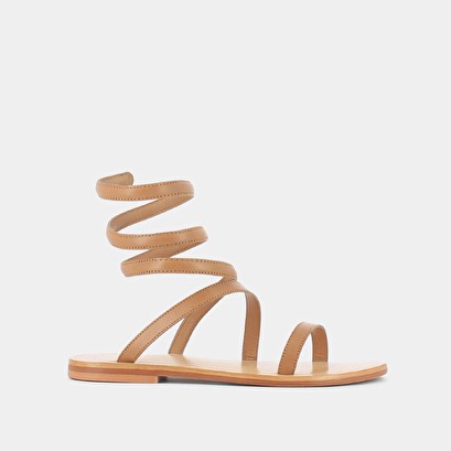 Sandales à brides torsadées en cuir camel | WINONA | Jonak