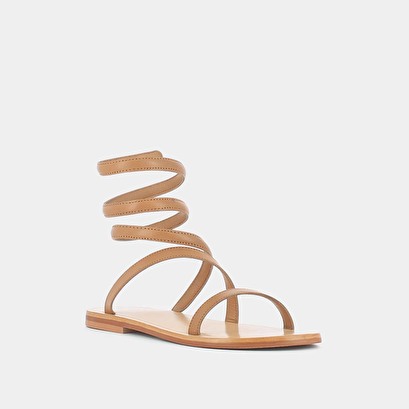Sandales à brides torsadées en cuir camel | WINONA | Jonak