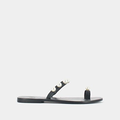 Sandales à perles en cuir noir | WADDLE | Jonak