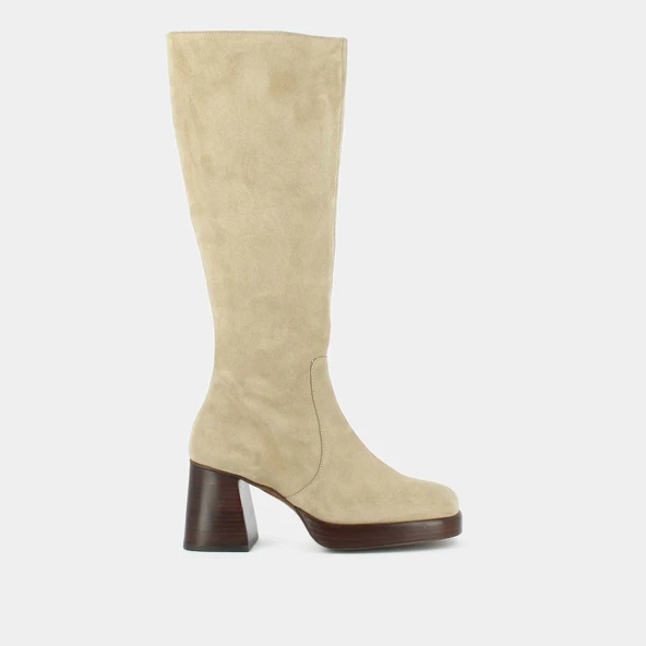 Bottes &agrave; plateformes en croute beige | BETINA | Jonak