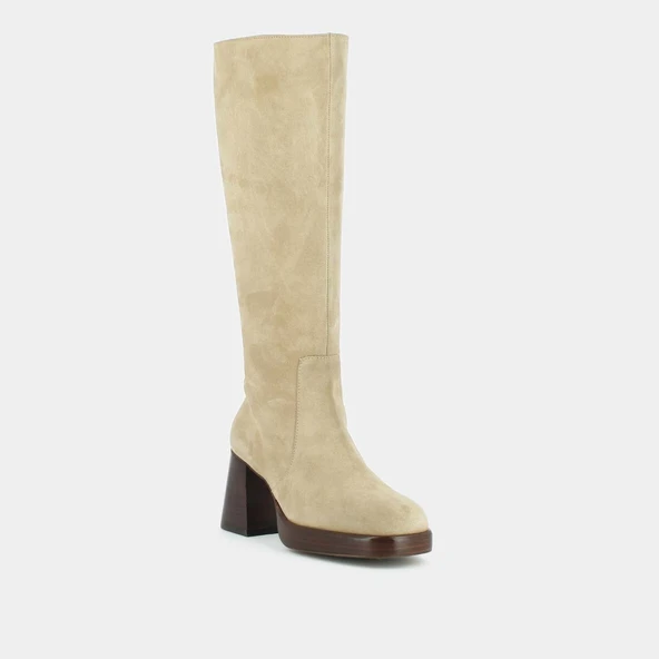 Bottes &agrave; plateformes en croute beige | BETINA | Jonak