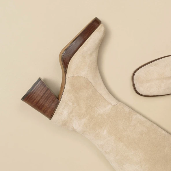 Bottes &agrave; plateformes en croute beige | BETINA | Jonak