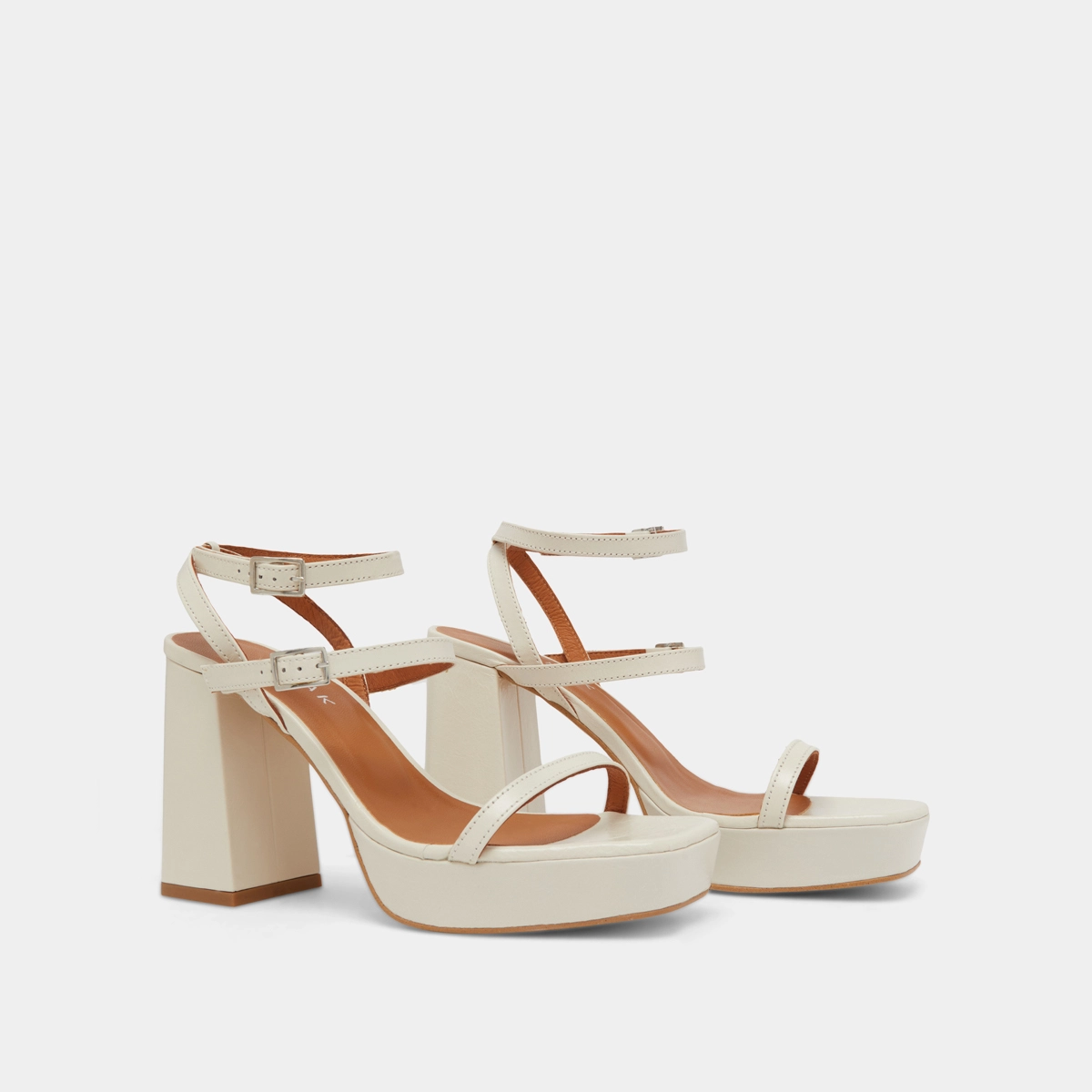 Sandales à brides et plateformes en cuir vieilli écru | VLADO | Jonak