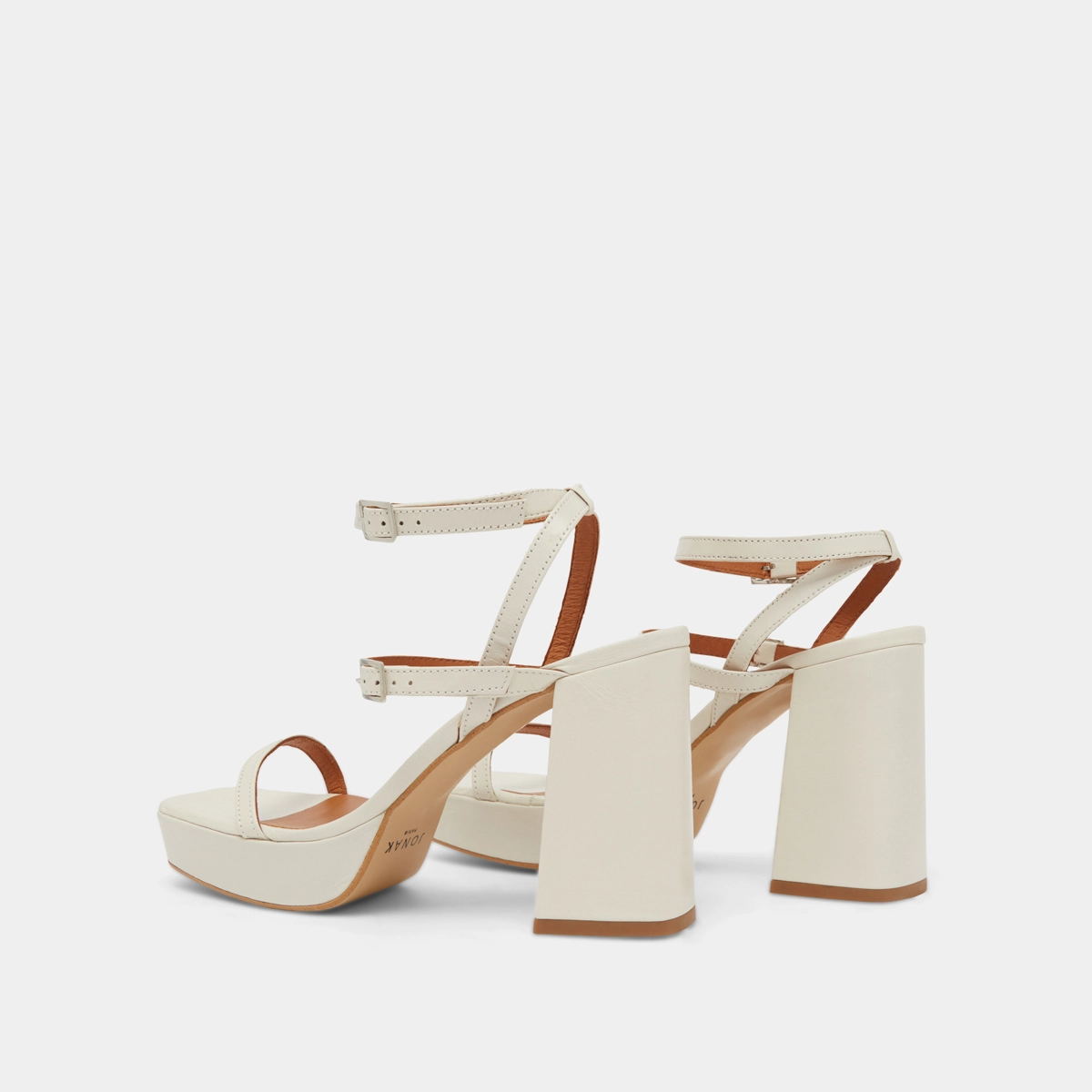 Sandales à brides et plateformes en cuir vieilli écru | VLADO | Jonak