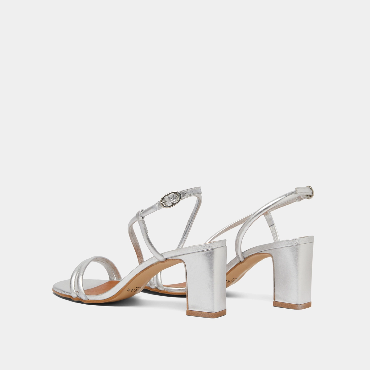 Sandales à talons et brides en cuir métallisé argent | VICENTE | Jonak