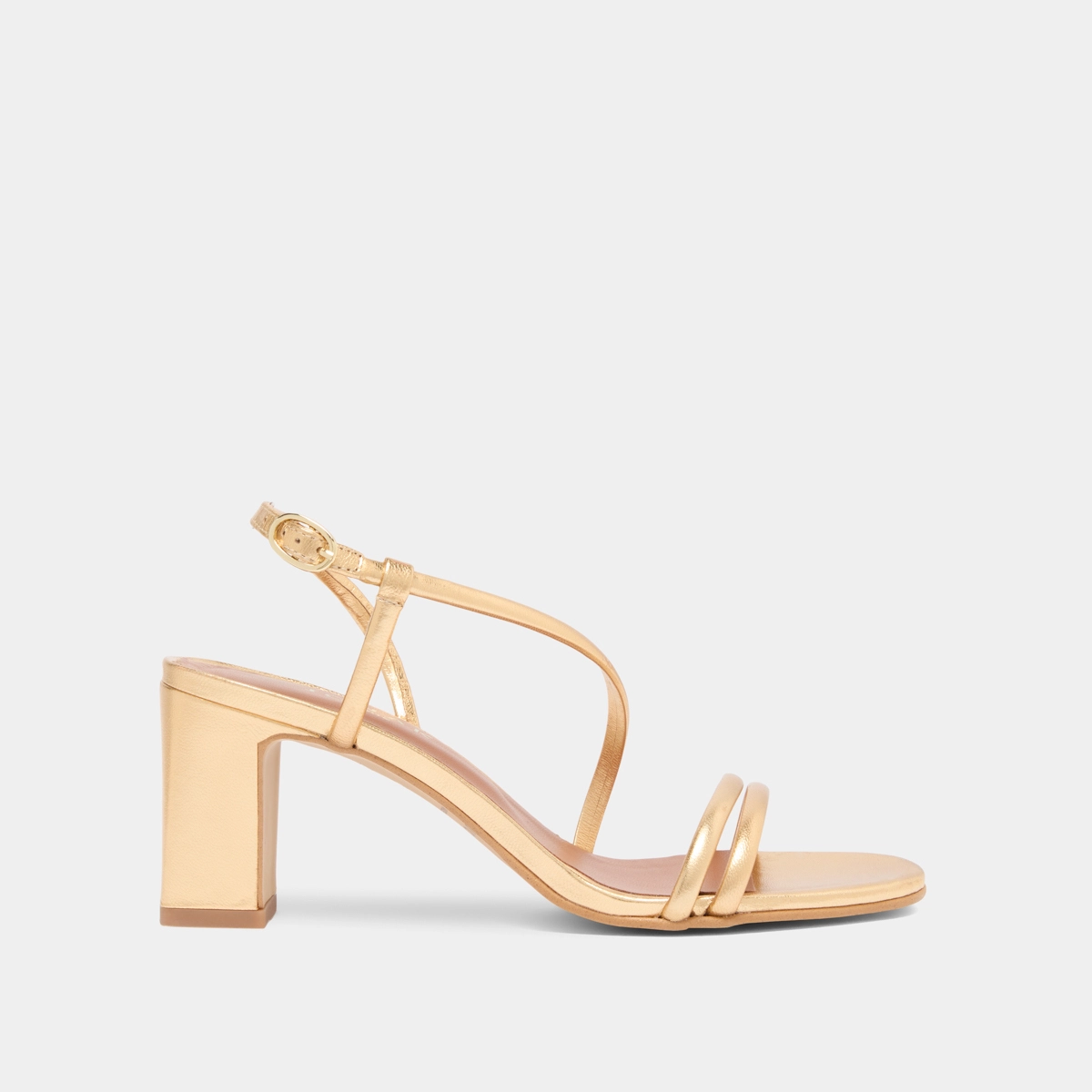 Sandales à talons et brides en cuir métallisé or | VICENTE | Jonak
