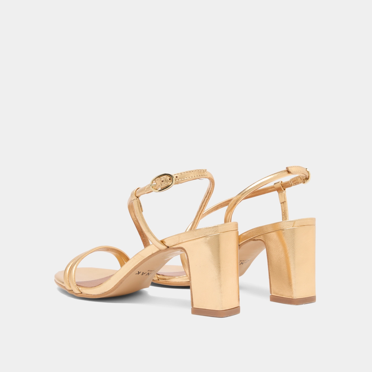 Sandales à talons et brides en cuir métallisé or | VICENTE | Jonak