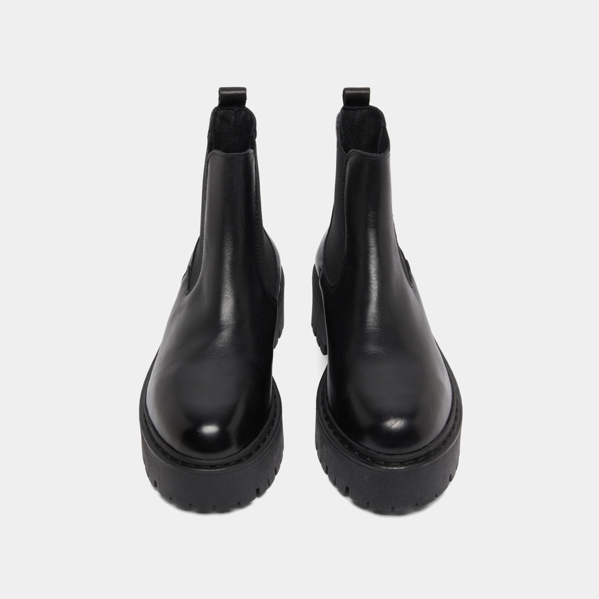 Boots à plateformes et bouts ronds en cuir noir | RAVIE | Jonak