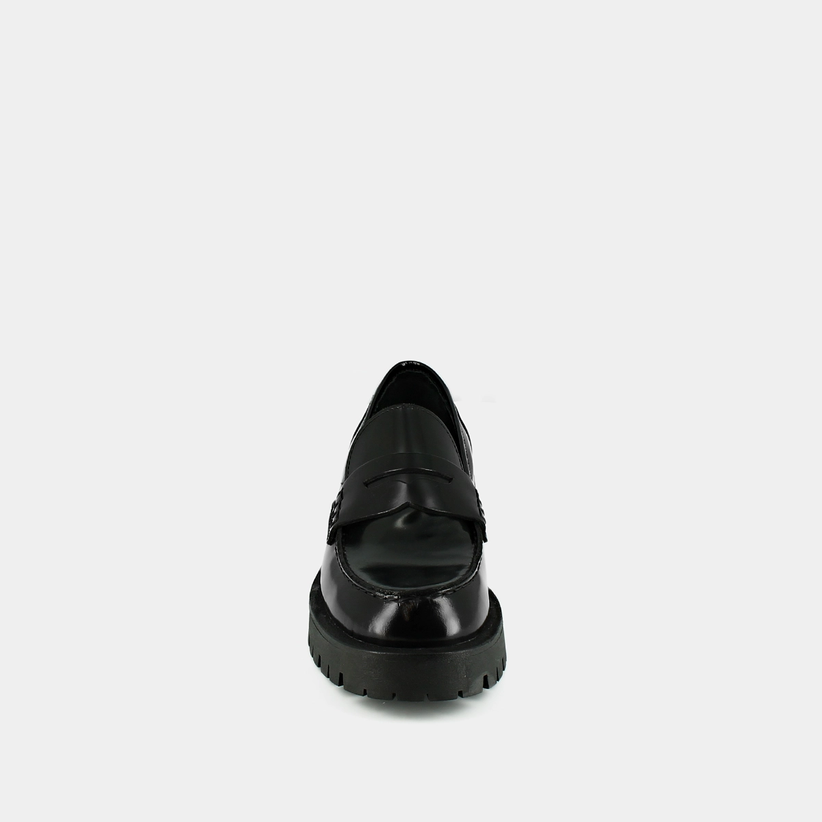 Mocassins à semelles crantées en cuir glacé noir | RIMANA | Jonak