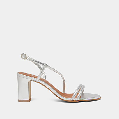 Sandales à talons et brides en cuir métallisé argent | VICENTE | Jonak