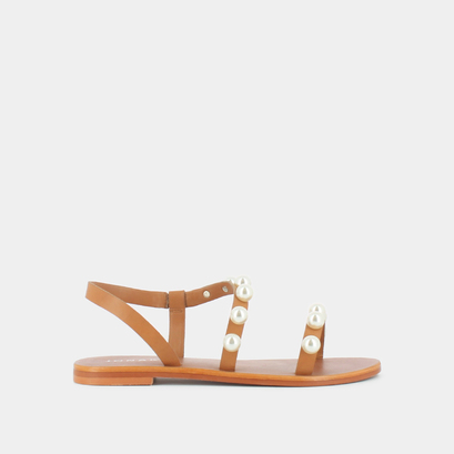 Sandales Plates Cuir Perles Burnett – Style Bohème, Doublure Responsable, Confort Ville