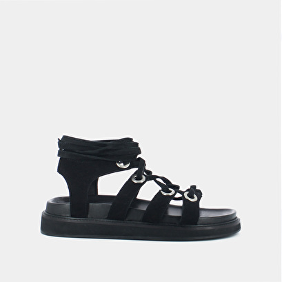 Sandales à brides entrecroisées et anneaux en velours noir | WESTIES | Jonak