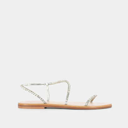 Sandales à strass cuir métallisé argent | WINCH | Jonak