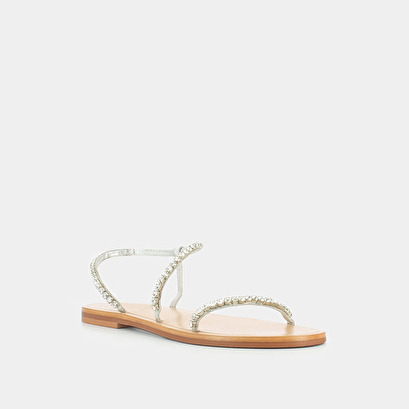 Sandales à strass cuir métallisé argent | WINCH | Jonak