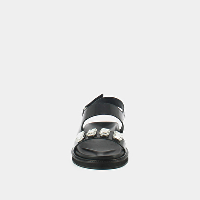 Sandales ouvertes et strass en cuir glacé noir | WINTER | Jonak