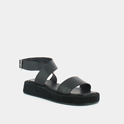 Sandales à brides croisées et semelles épaisses en cuir noir | WOMBAT | Jonak