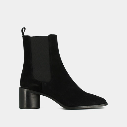 Bottines à talons moyens, bouts carrés et é... noir